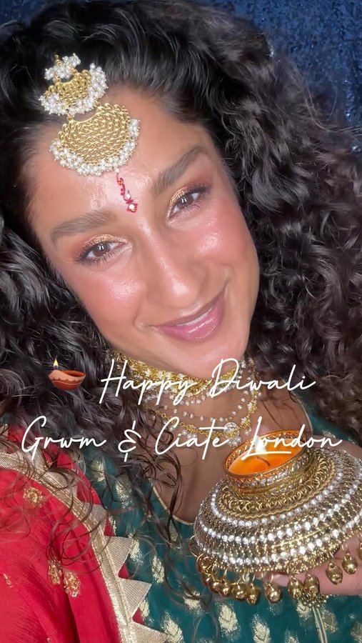 Instagram post by @reddotjewels for Ciaté London. Caption reads: ✨Happy Diwali GRWM & @ciatelondon (thank you for....