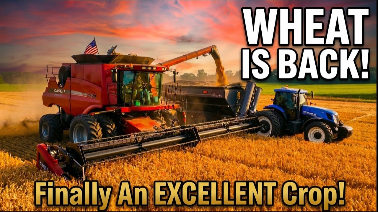 YouTube post by @griggsfarmsllc for Infraction Music. Caption reads: Trend Reversal: An Excellent Wheat Crop After 3....