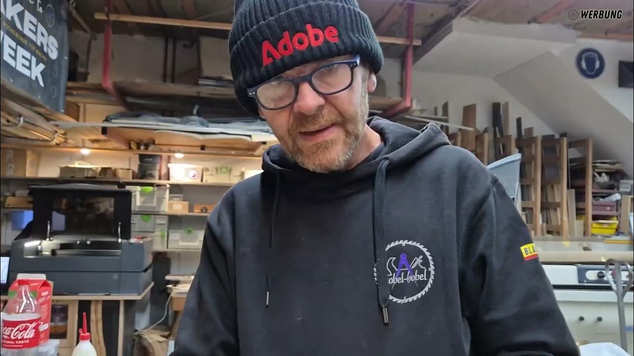 YouTube post by @nobelhobel for xTool. Caption reads: Laser-cutting a router template with the xTool P2S....