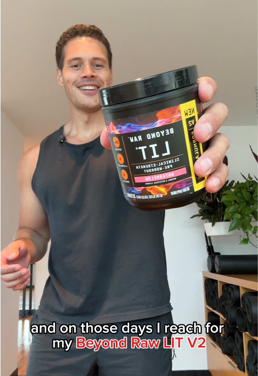 TikTok post by @connornewsum for GNC. Caption reads: I don’t always use pre-workout, but on days when I....