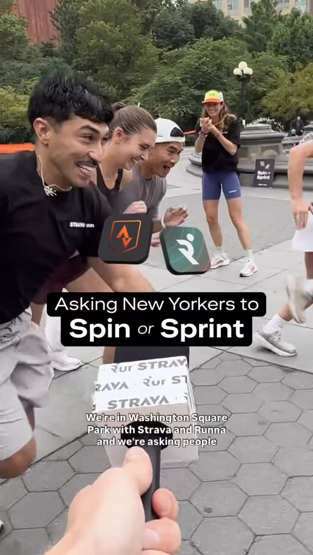 Instagram post by @ricotaquito for Strava. Caption reads: We said “spin or sprint?” They said “how....