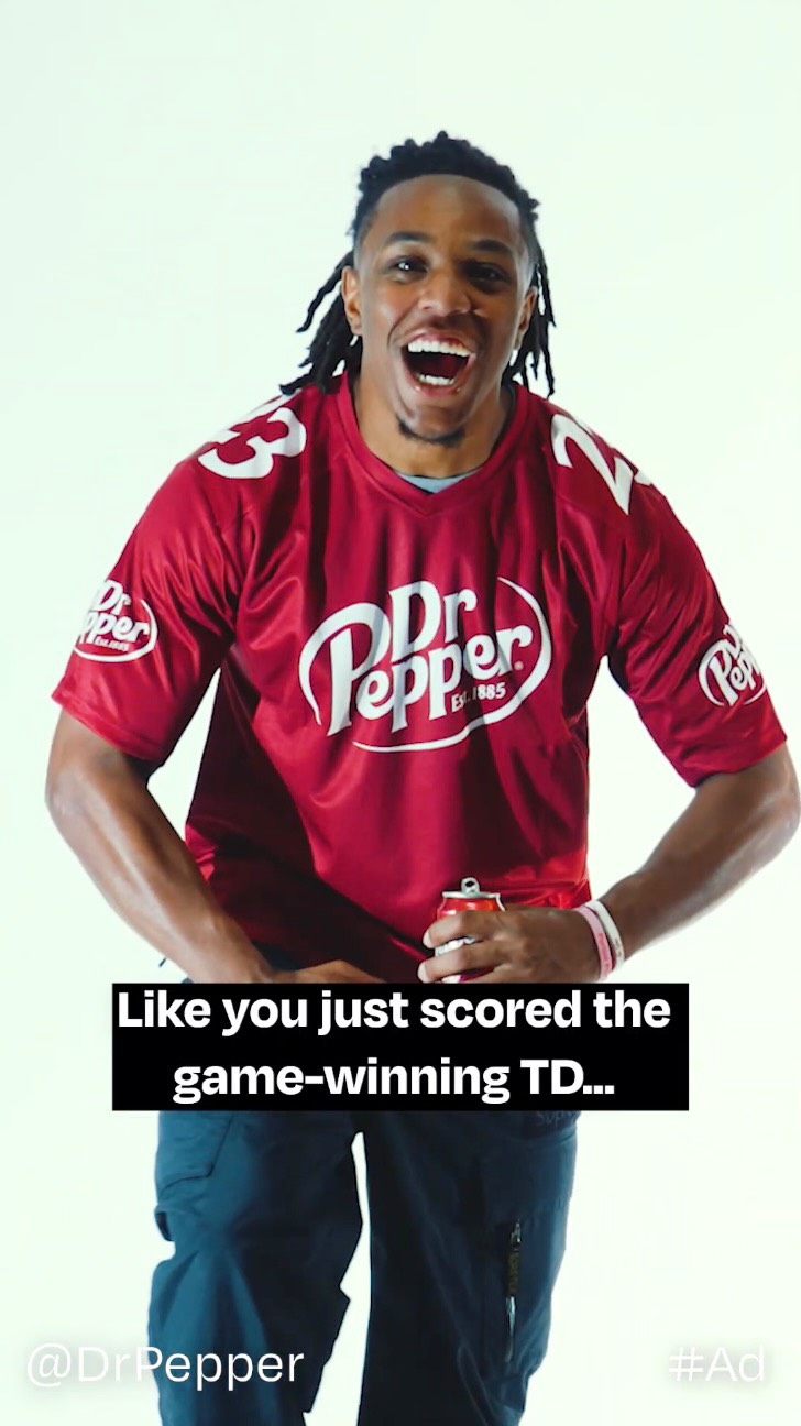 Instagram post by @2.liveee for Dr Pepper. Caption reads: #ad Me. @drpepper . Together. All at the....
