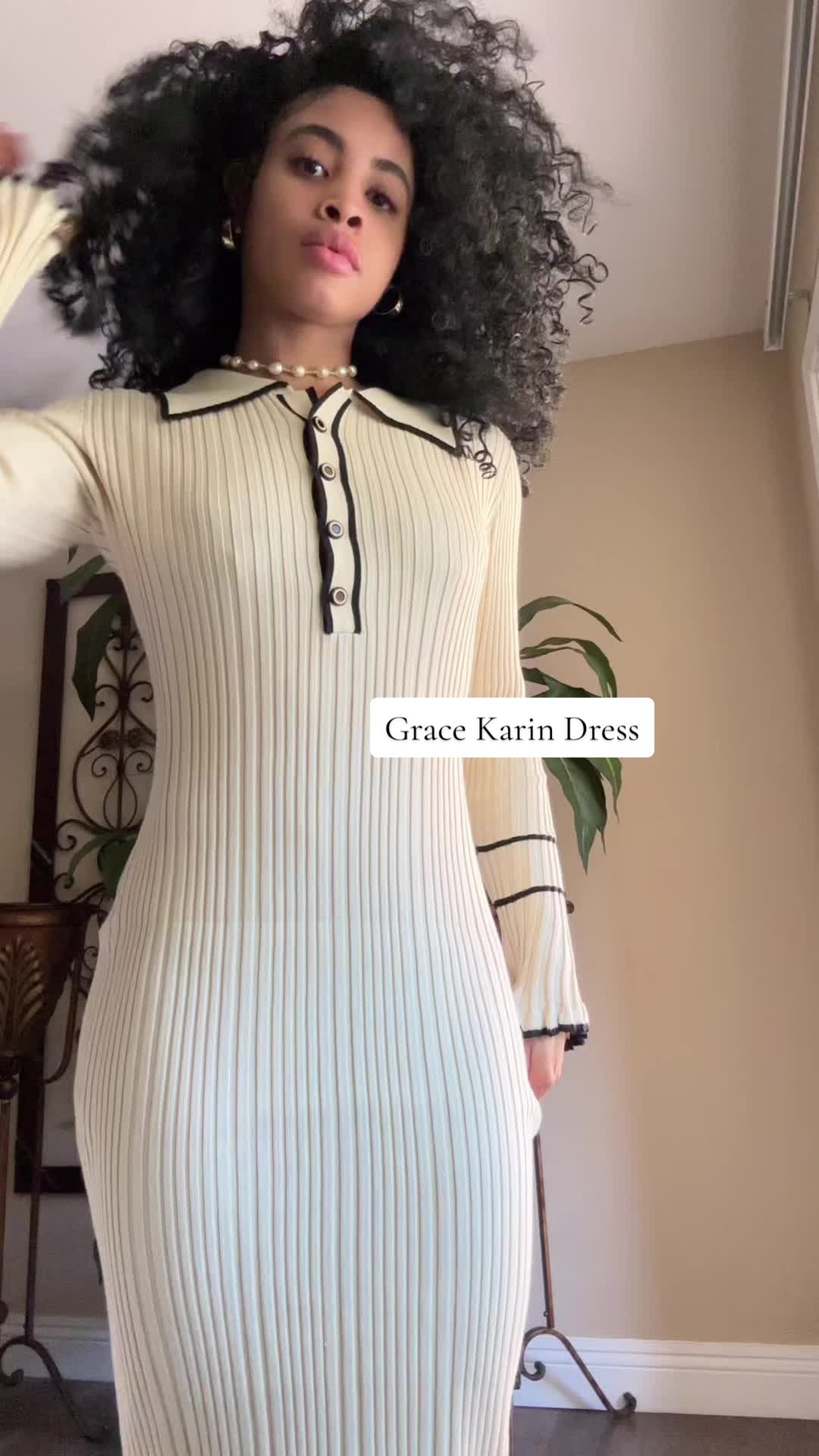 TikTok post by @officialrobynora for Grace Karin US Shop. Caption reads: This Grace Karin dress is perfection 🤍 @Grace....