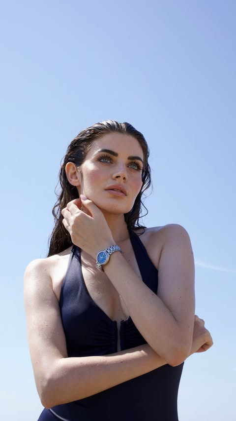 Instagram post by @floradallevacche for Longines. Caption reads: #adv Summer vibes with my new shade of @longines....