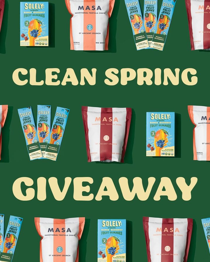 Instagram post by @masa_chips for Solely. Caption reads: Out with the old, in with the clean! 🌸....