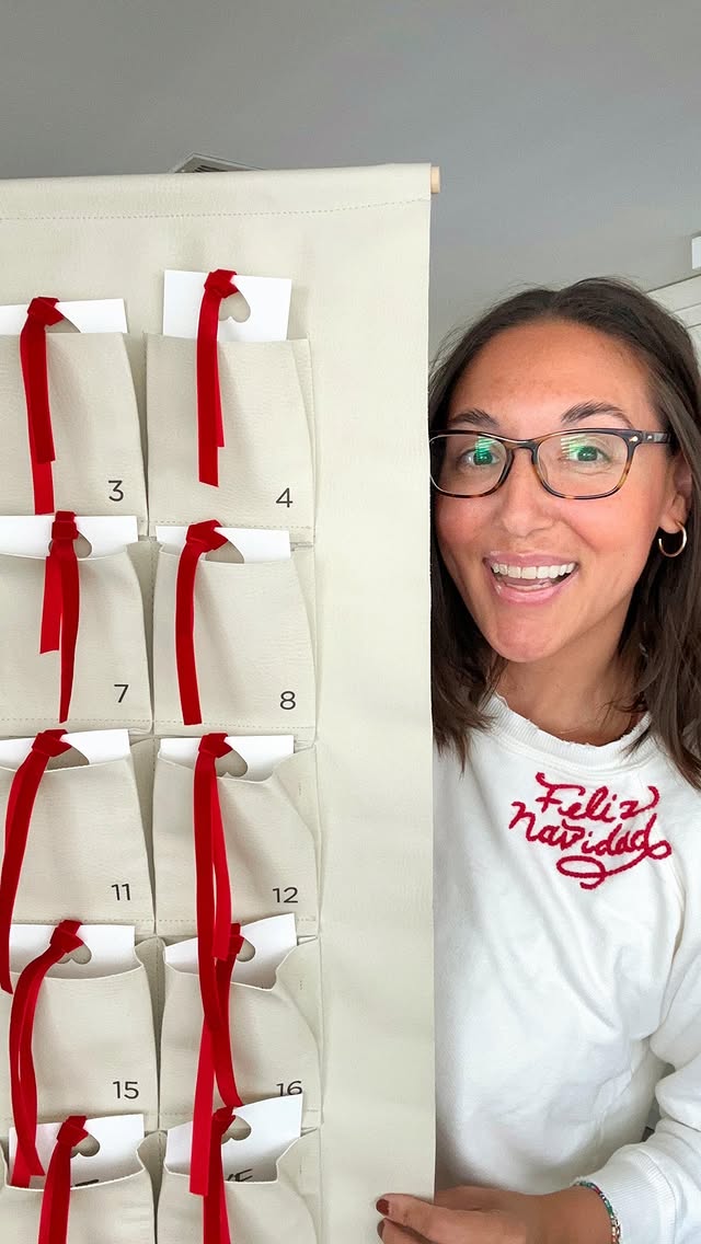 Instagram post by @jacquisaldana for Gathre. Caption reads: Holiday advent calendar time ❤️✨I love putting....
