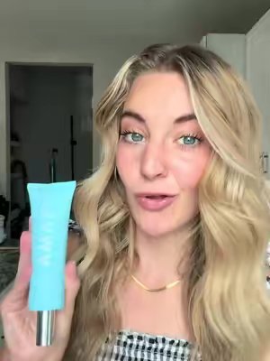 TikTok post by @madison.musulman for Amaxy Beauty. Caption reads: [...] and now I totally get the hype!!🩵✨....