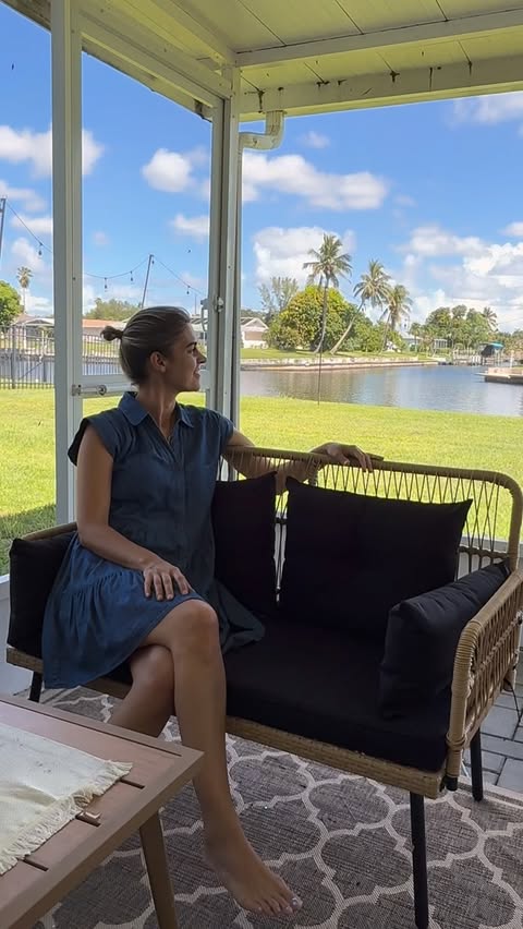 Instagram post by @life.as.eda for Yitahome. Caption reads: This YITAHOME patio loveseat has officially become....