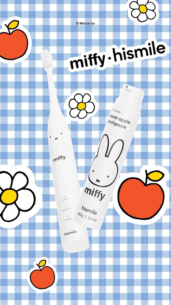 Instagram post by @miffyofficialusa for Hismile. Caption reads: Hop into freshness! 🍎🐰

Miffy’s Sweet Apple....