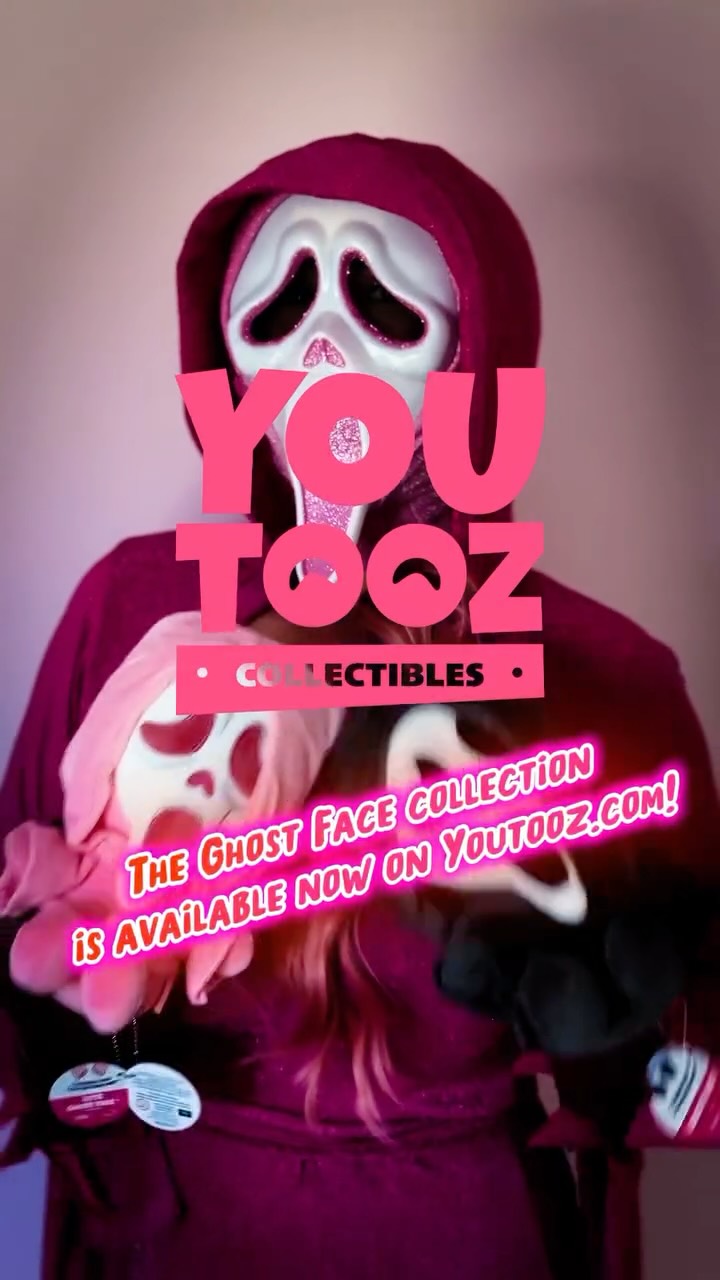 Instagram post by @thekillerfoxx for Youtooz. Caption reads: [...] Ghost Face collection is available from....