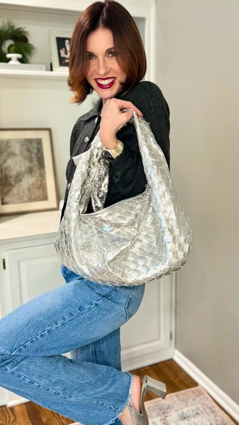 Instagram post by @rachybarnes1027 for Urban Expressions. Caption reads: [...] and the silver Dollie Hobo from....