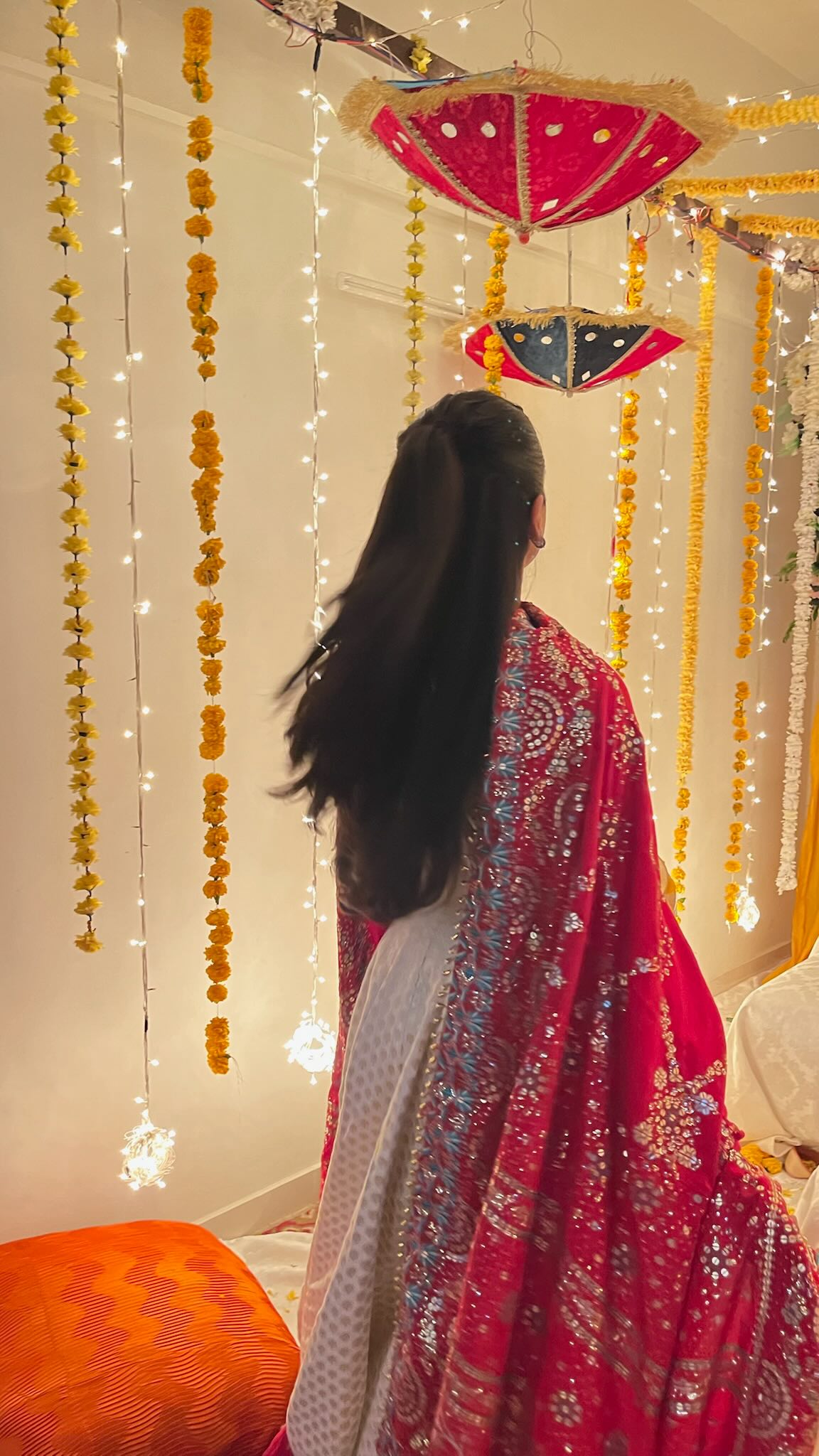 Instagram post by @adinasha for LASHKARAA. Caption reads: the dupatta has my ♥️

•
•
outfit from @lashkaraa....