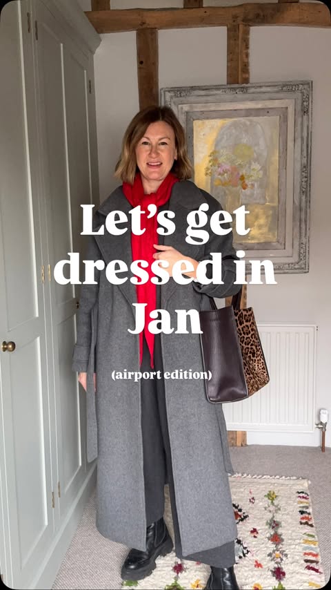 Instagram post by @emmapaton___ for Stripe & Stare. Caption reads: What I’m wearing to the airport today! Copenhagen....