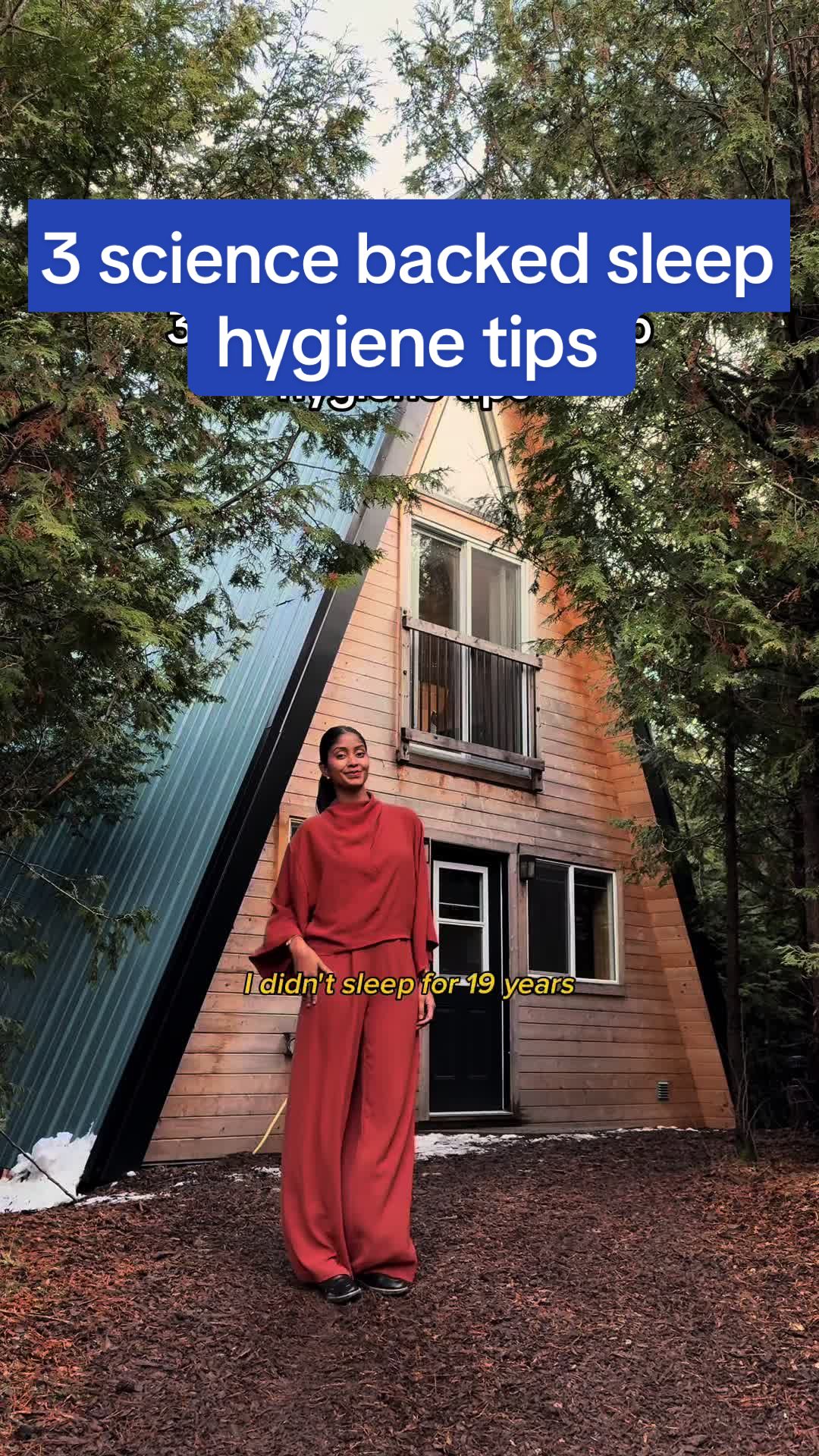 TikTok post by @wellbyshania for Endy. Caption reads: [save for later] 3 tips to improve your sleep +....