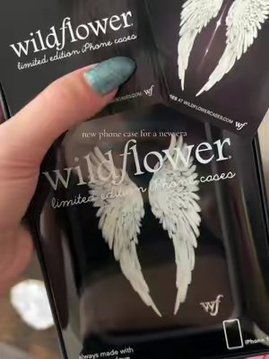 TikTok post by @cosmicwildfire for Wildflower Cases. Caption reads: angel baby 🪽✨ #wildflower #angel #wildflowercases....