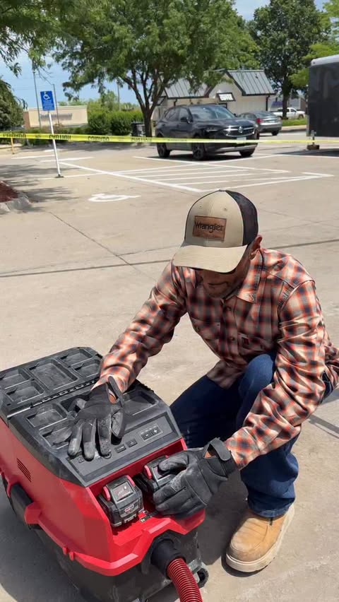 Instagram post by @realconcretesolutions for Milwaukee Tool. Caption reads: @milwaukeetool MX Fuel 6” Green Concrete Saw in....