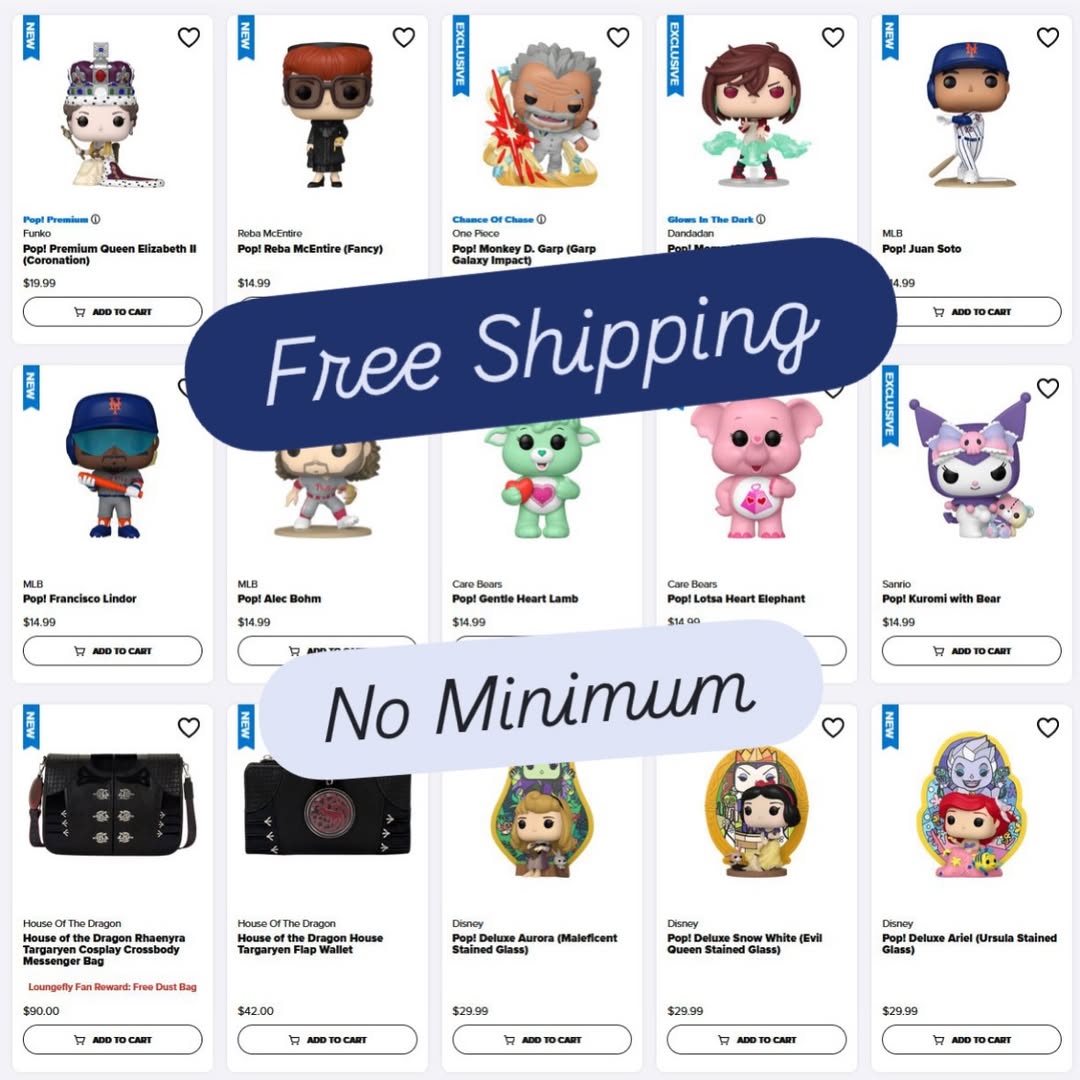 Instagram post by @funkopopsnews for Funko. Caption reads: Free shipping on all orders at Funko and....