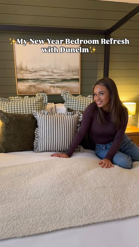 Instagram post by @the_cubbyhole for Dunelm. Caption reads: Ad. My New Year Bedroom Refresh with @dunelmuk....