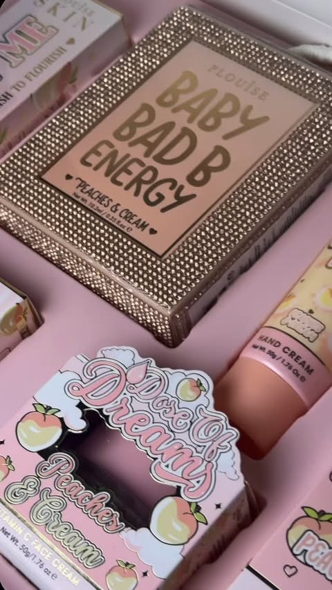 Instagram post by @chloeq2001 for P.Louise. Caption reads: Plouise budget box time 🤩 peaches and cream [...].