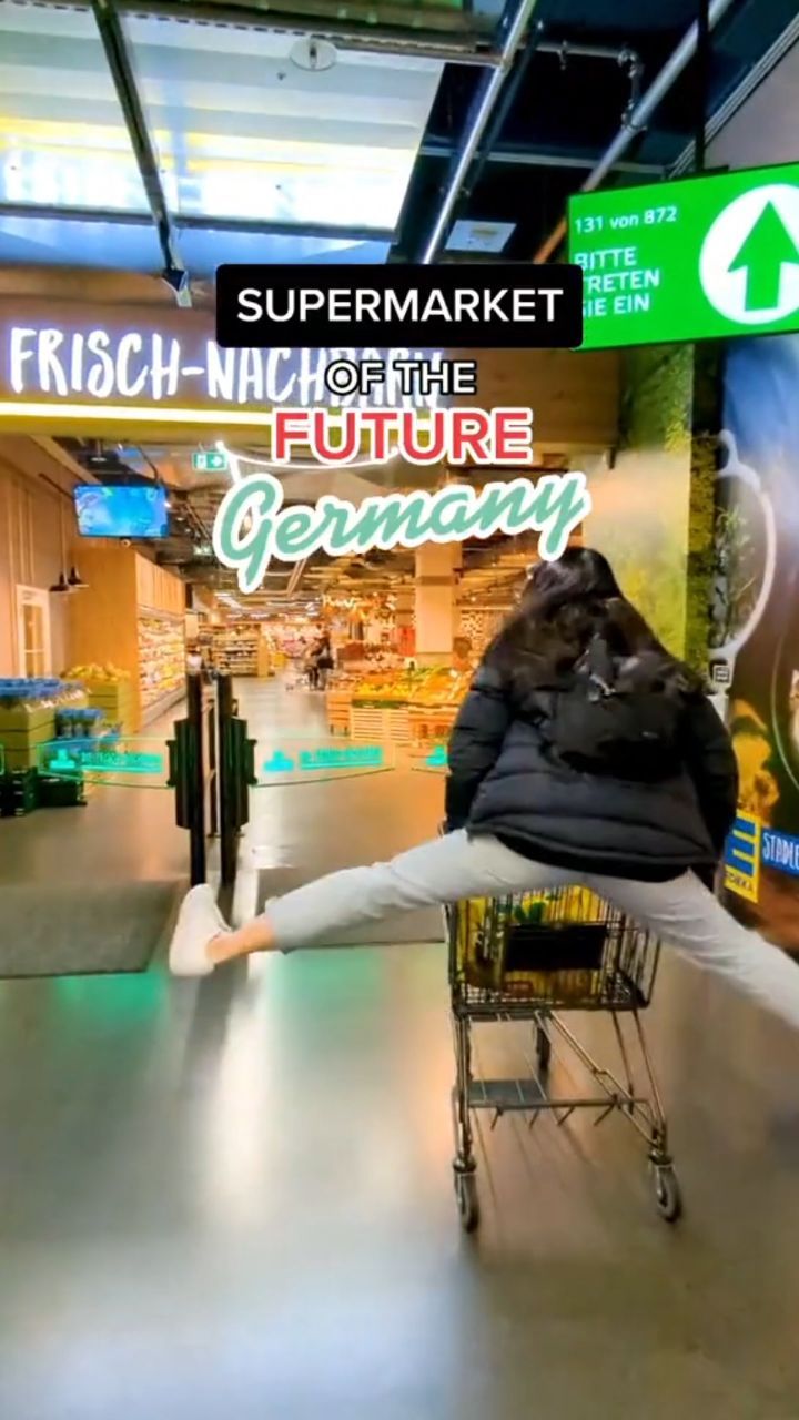 Instagram post by @hangrybynature for EDEKA. Caption reads: Supermarkets in Germany are something else......