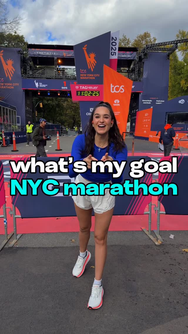 Instagram post by @trackclubbabe for Altra Running. Caption reads: 🚨WHAT’S MY GOAL FOR NYC MARATHON?!!!!!🚨

Ok guys....