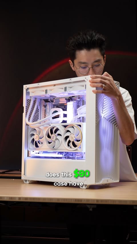 Instagram post by @archetype_origins for CORSAIR. Caption reads: [...] $80 PC Case Shouldn’t Be This Good… The....