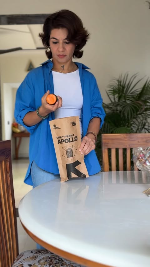 Instagram post by @mansiwadhwaofficial for Apollo 24x7. Caption reads: Taking iron with your morning chai? ☕️ You might....