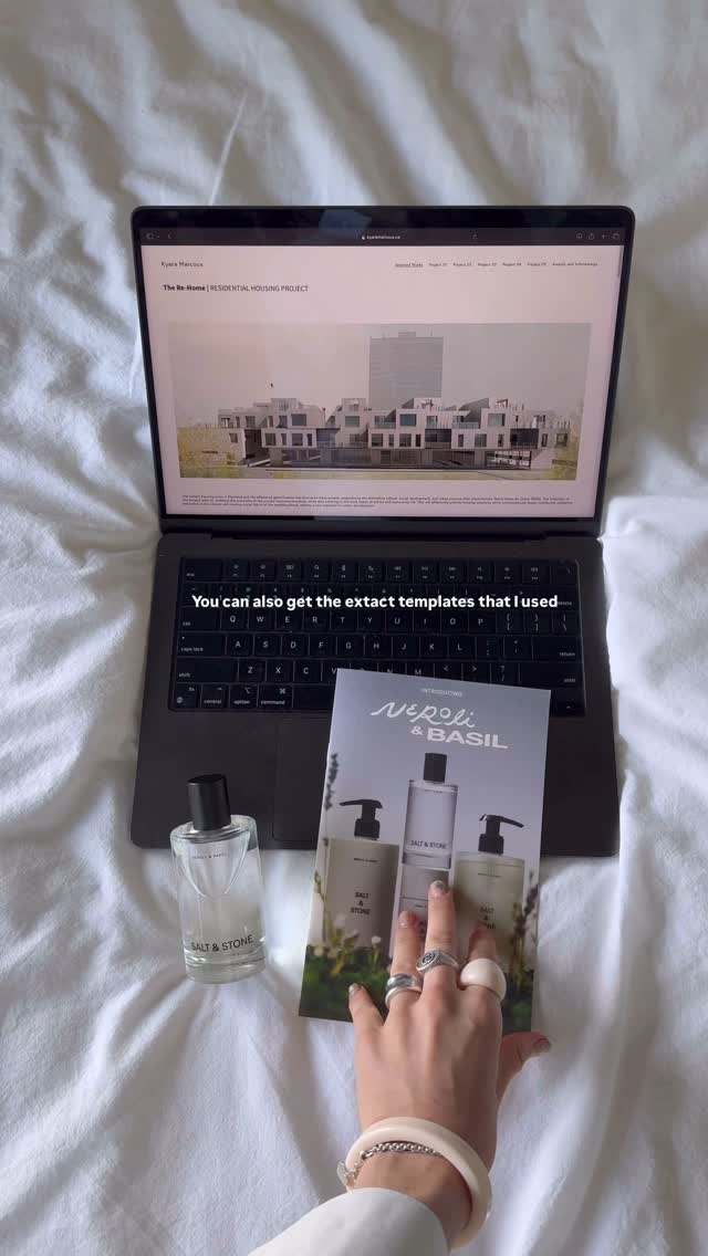 Instagram post by @kyaramarcoux for Sezane. Caption reads: The portfolio that got me my dream job versus the....