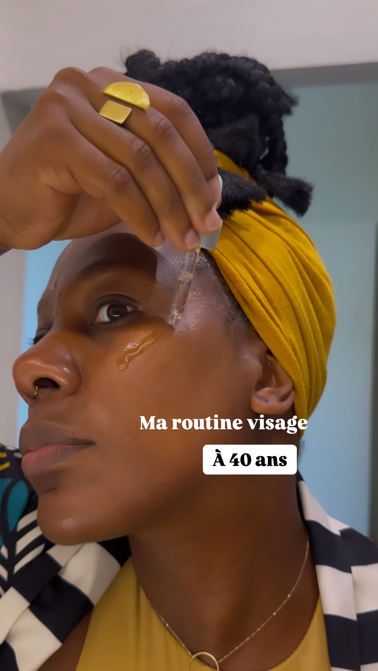 Instagram post by @by_cynthia_ka for Aroma-Zone. Caption reads: Vous c'est quoi votre routine visage....