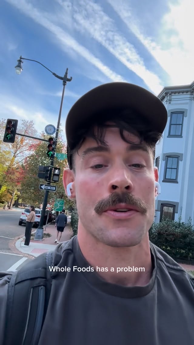 Instagram post by @bakedlean for Whole Foods Market. Caption reads: Hey, @wholefoods ! What’s going on here?.