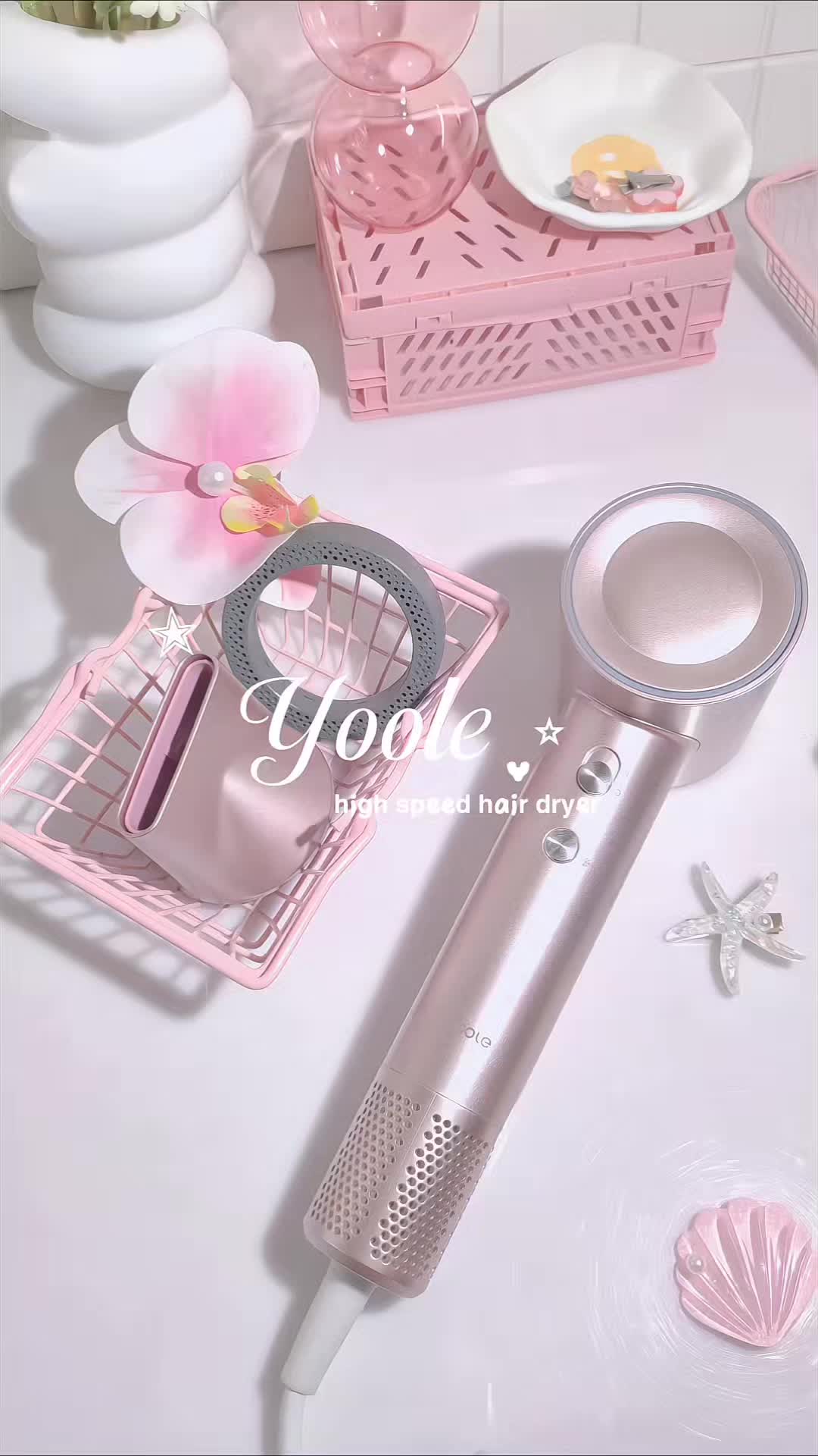 TikTok post by @verinavee_ for Yoole. Caption reads: akhirnya dapet hair dryer impian dari @yoole.id....