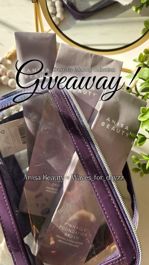 Instagram post by @waves_for_dayzz for ANISA Beauty. Caption reads: [...] 🏆gινєαωαу тιмє!!🏆 I've paired with....