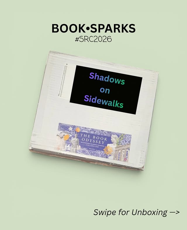 Instagram post by @bookgirlbrown_reviews for BookSparks. Caption reads: [...] for my PR box and for the #SRC2026....