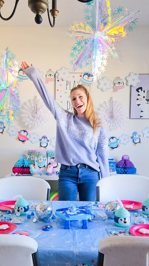 Instagram post by @ashleym.mclaughlin for Oriental Trading. Caption reads: [...] class parties are the CUTEST with....