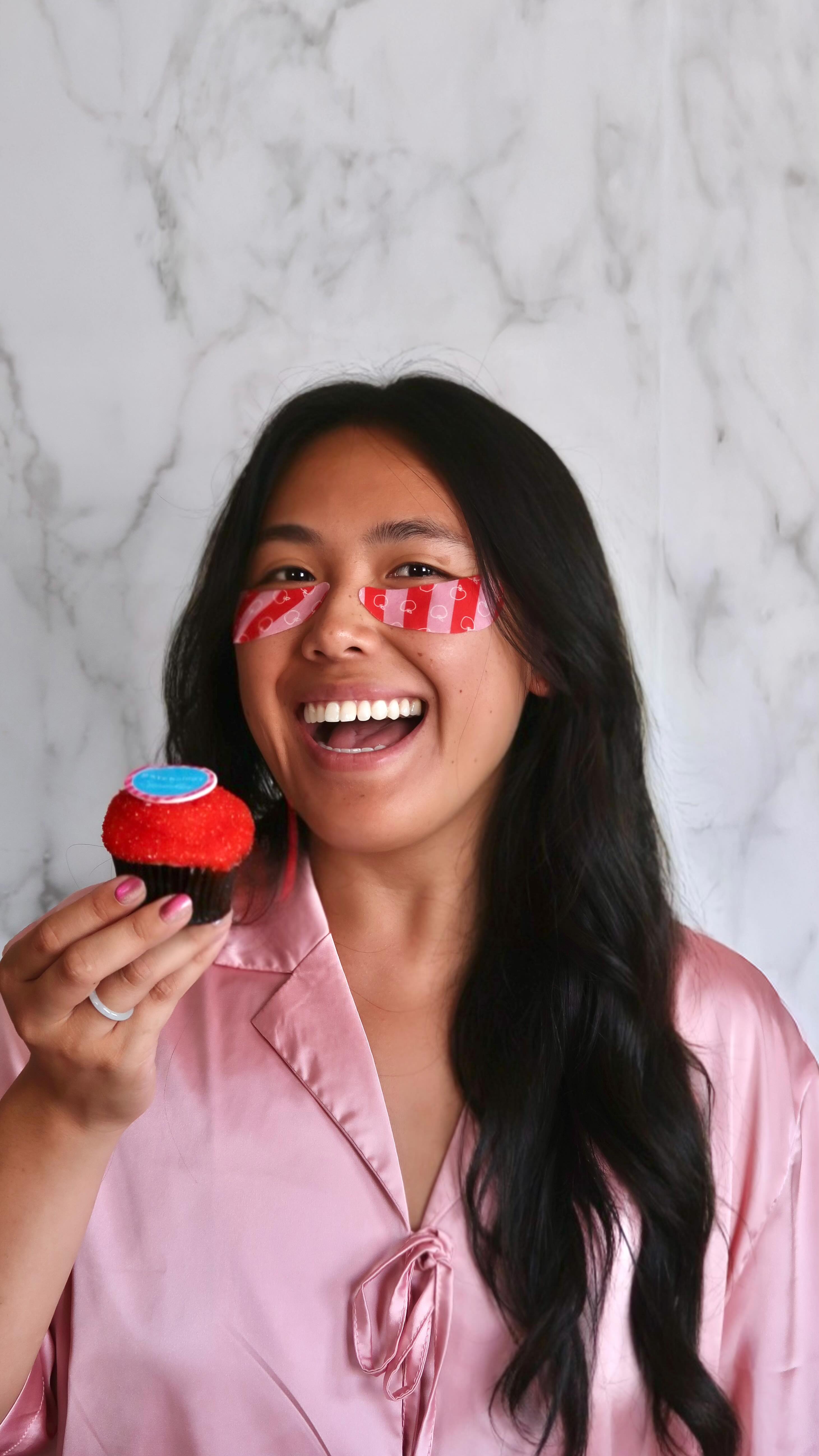 Instagram post by @camly.me for Patchology. Caption reads: Serving looks 💁🏻‍♀️ and cupcakes 🧁 with....