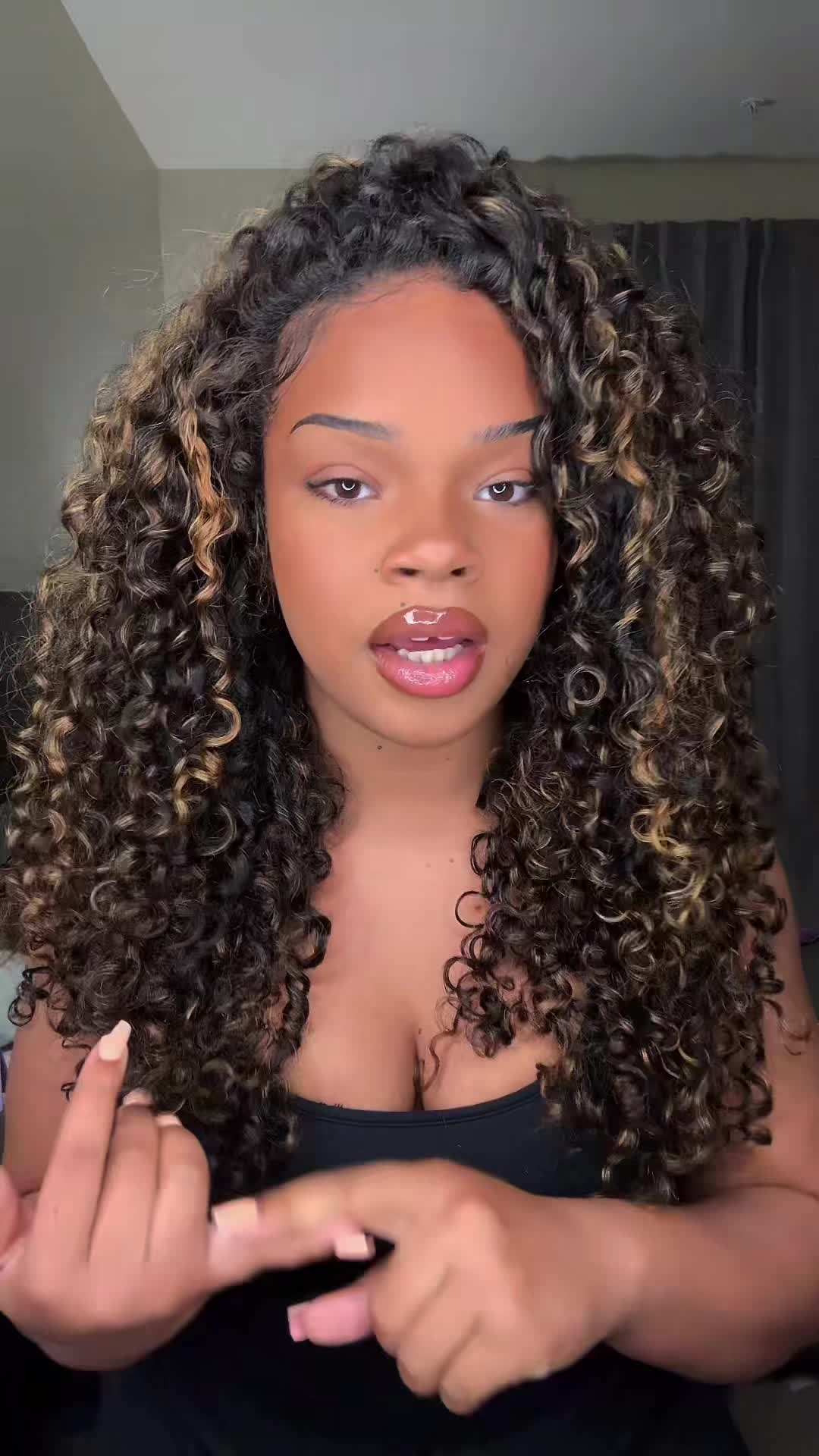 TikTok post by an influencer for OQHAIR. Caption reads: [...] style it right! Unit from @OQHAIR....