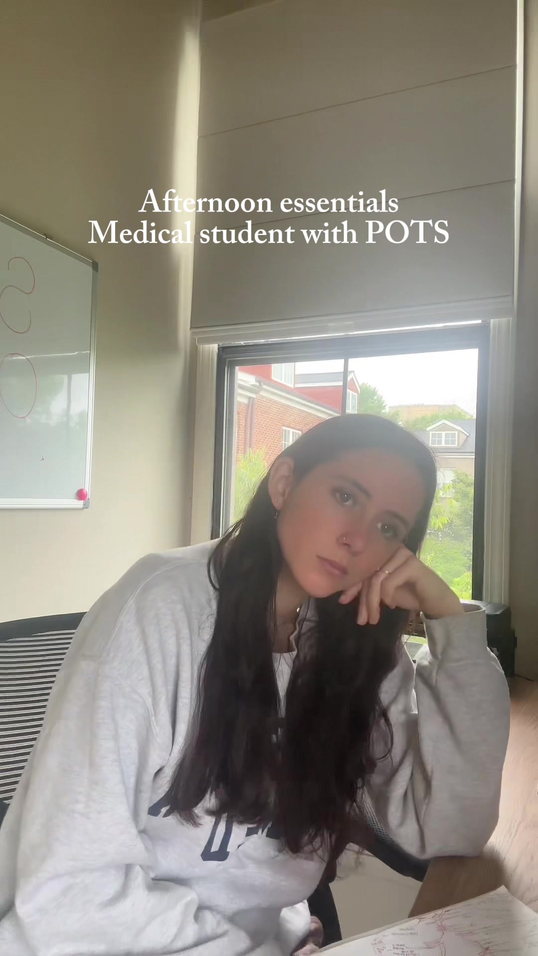 TikTok post by @sarahhhhealing for Buoy Health. Caption reads: Getting through those 8-10h study days in medical....