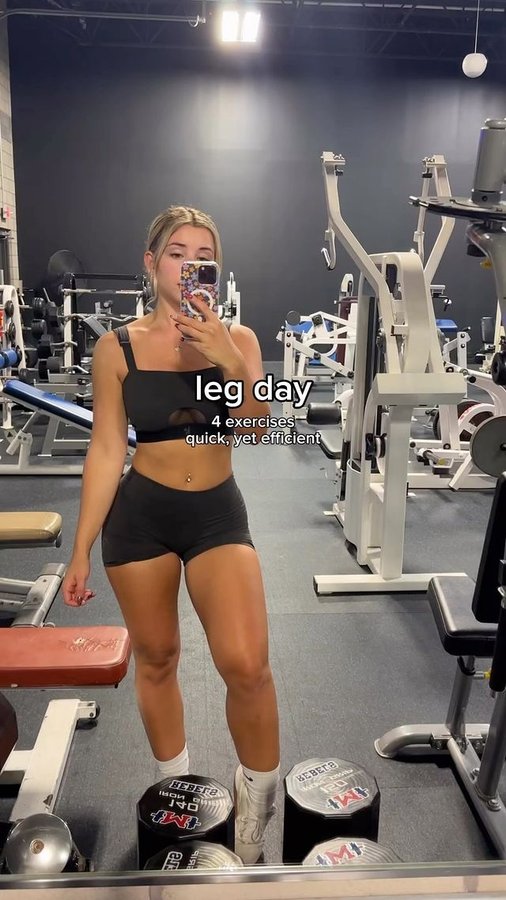 Instagram post by @laurennbfit for Kamo Fitness. Caption reads: leg day wearing @kamo.fitness concrete staples....