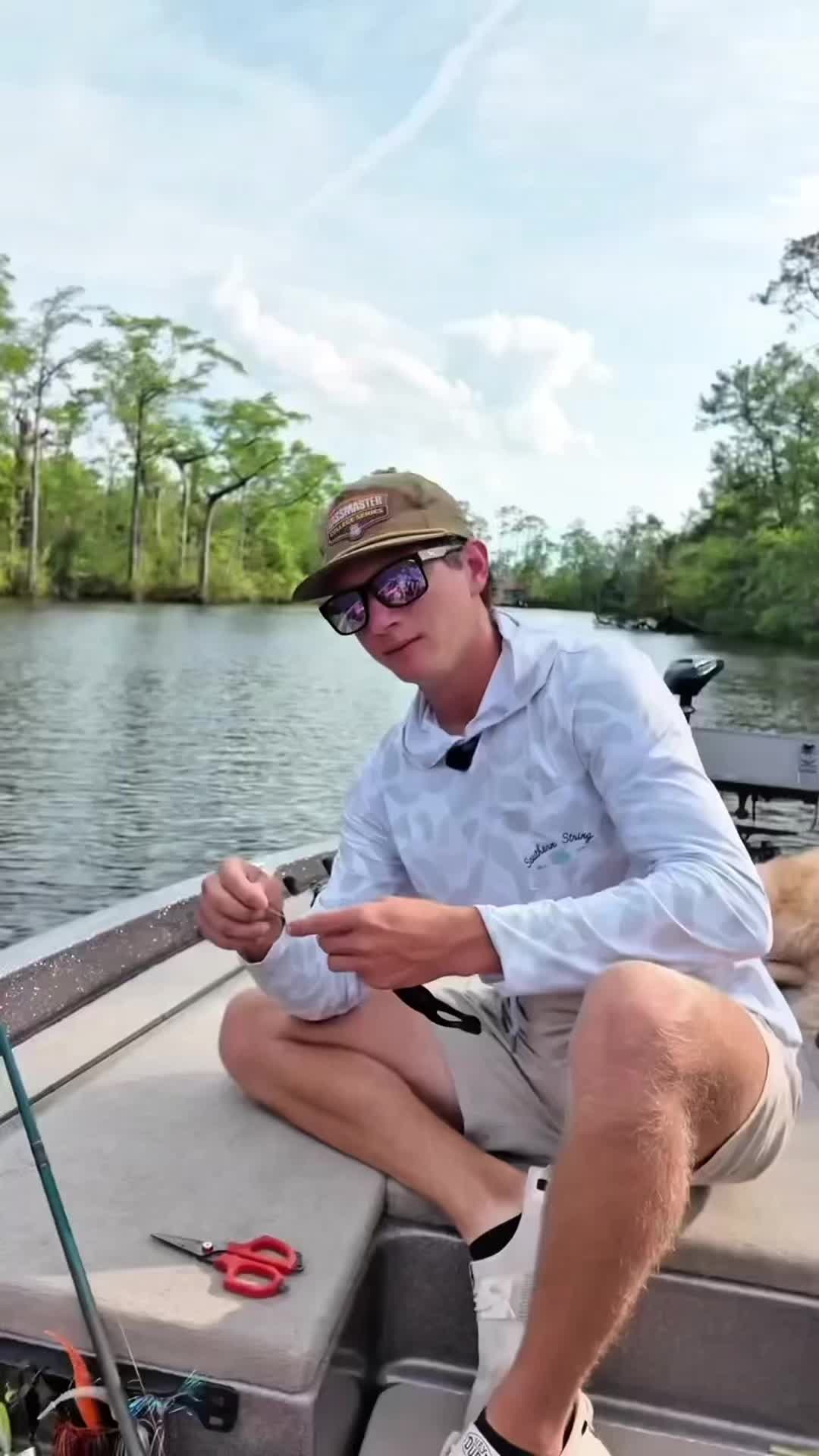 TikTok post by @gmoney_fishing for Starry. Caption reads: #StarryPartner Lauren brings the essentials, I do....