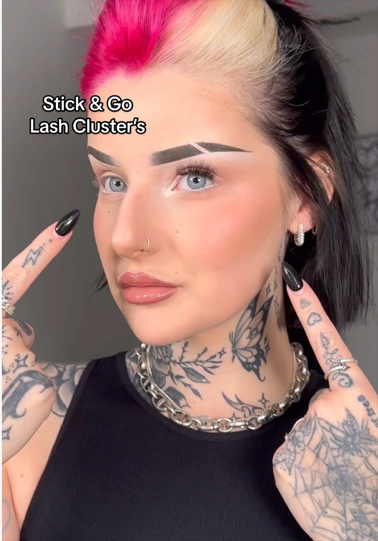 TikTok post by @mollyhullll for Nanolash. Caption reads: Stick and GO Lashes?!! These are the @Nanolash UK....