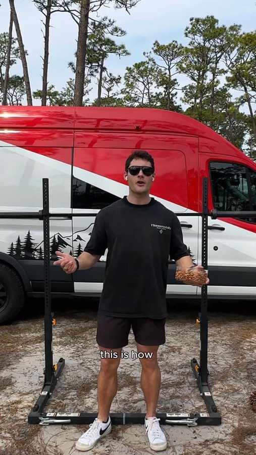 Instagram post by @wandering.weights for Smoothie King. Caption reads: Living on the road and lifting in wild places....