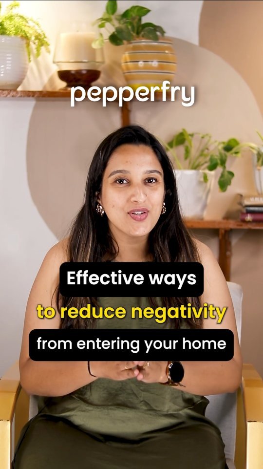 Instagram post by @ekagree for Pepperfry.com. Caption reads: How to reduce negativity from your home ✨️
👉🏻....