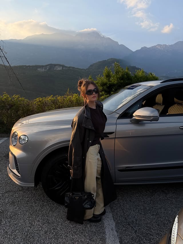 Instagram post by @jessyhartel for Bentley Motors. Caption reads: On the road @bentleymotors anzeige.