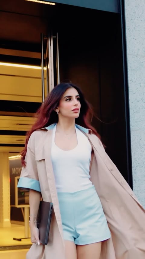 Instagram post by @mieshaiyer for PALMONAS. Caption reads: [...] streets of New York my runway 🌆✨, with....