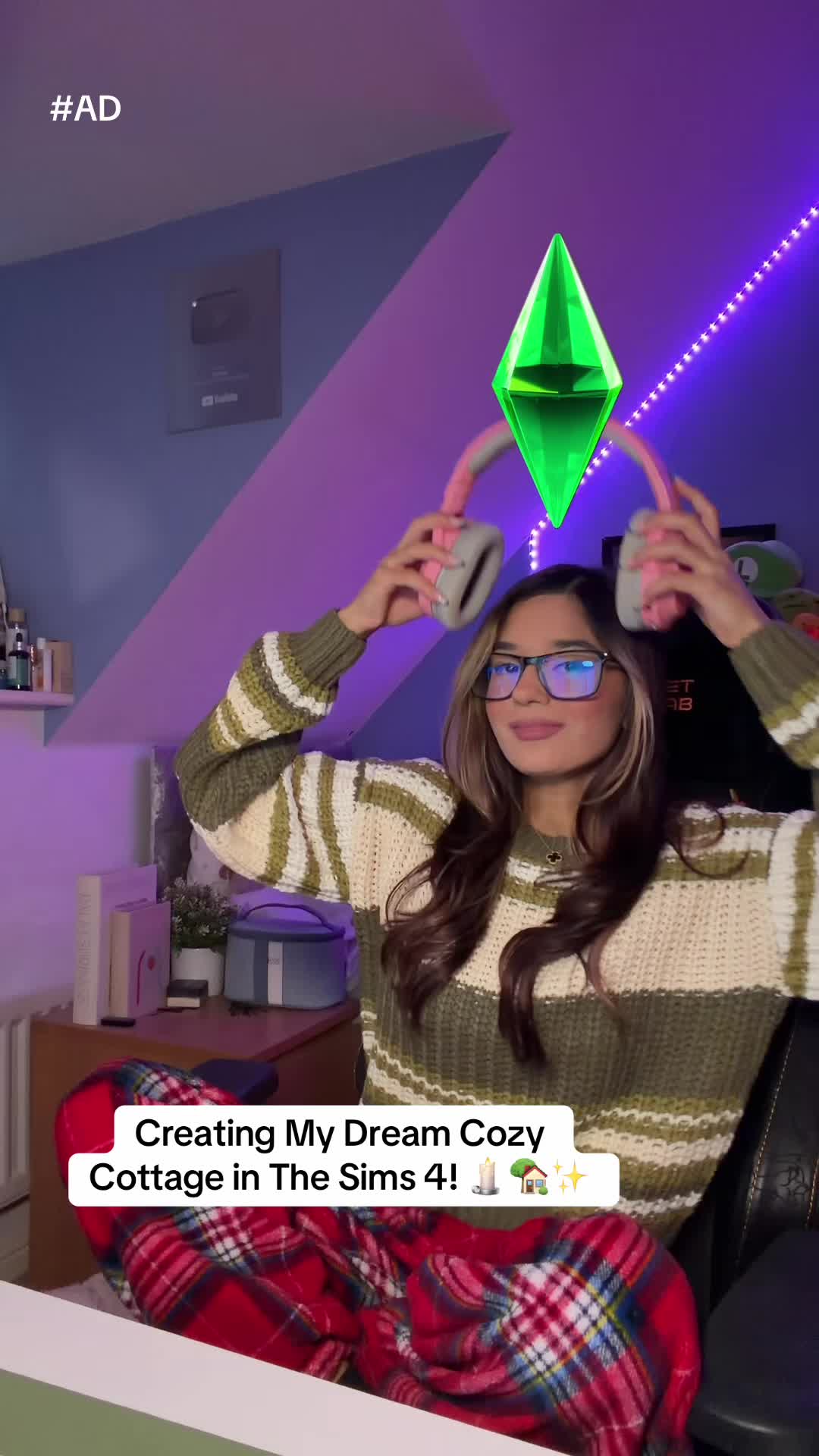 TikTok post by @khoslaa for The Sims. Caption reads: [...] the perfect expansion packs for you! ✨ @The....