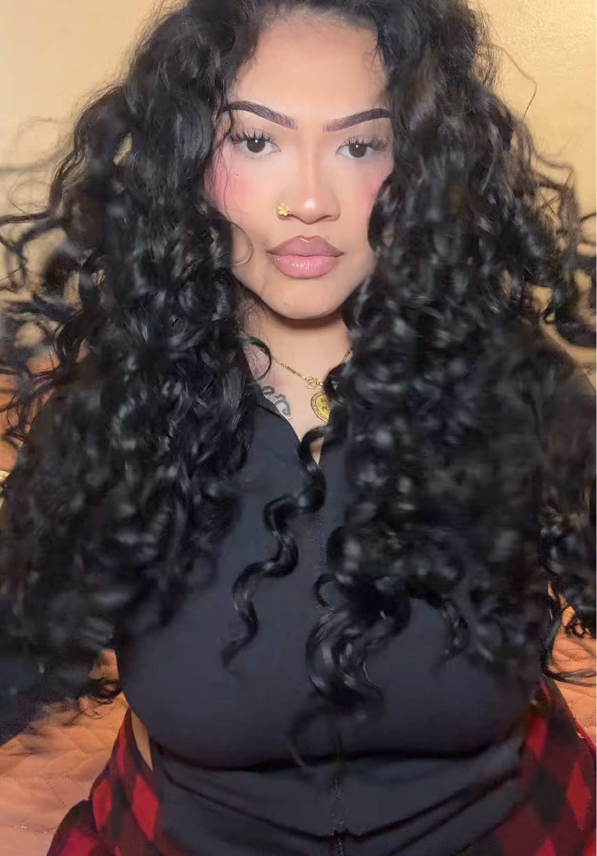 TikTok post by @ceekreus for Vigorous Beauty. Caption reads: We <3 curly hair @Vigorous Beauty....