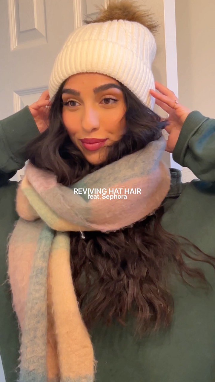 Instagram post by @priyasidhu for Slip Silk Pillowcase. Caption reads: Reviving hat hair using these goodies from....