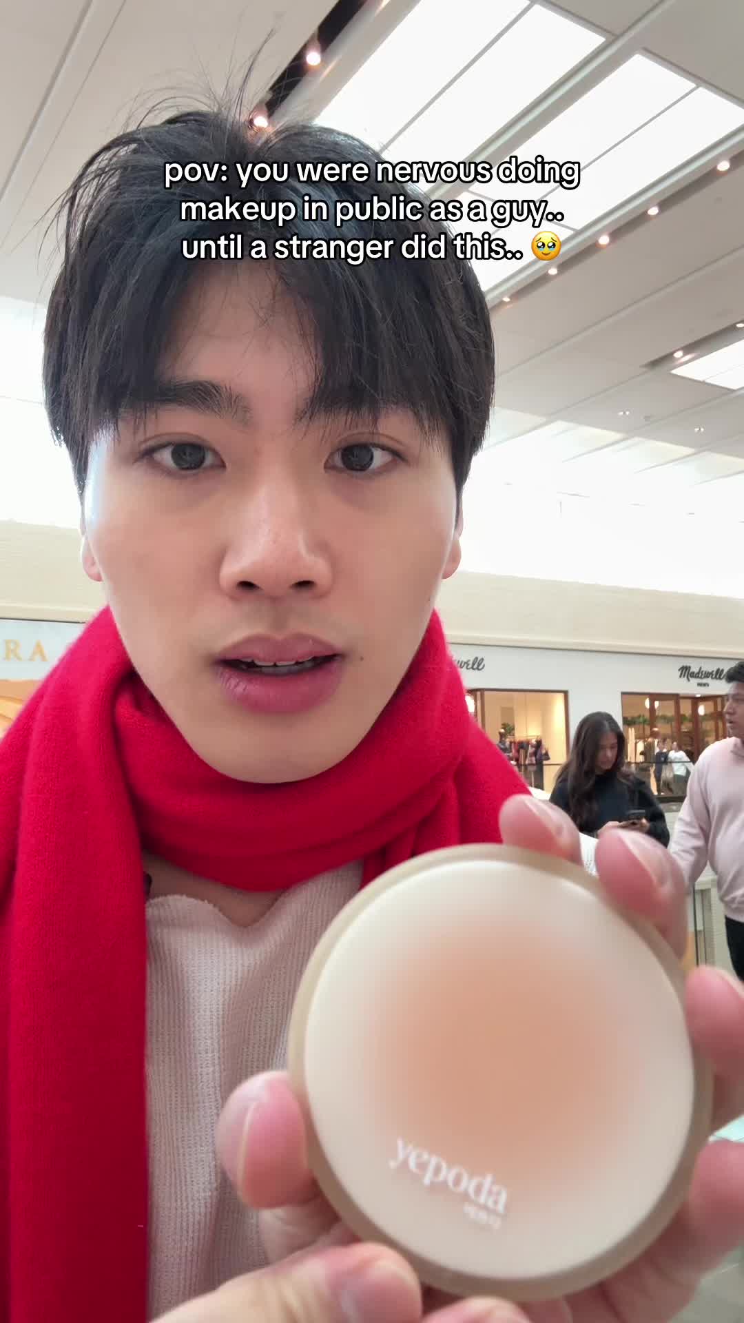 TikTok post by @hwaniiee for Yepoda. Caption reads: People pleasing… ahhh.. my BIGGEST arch nemesis......