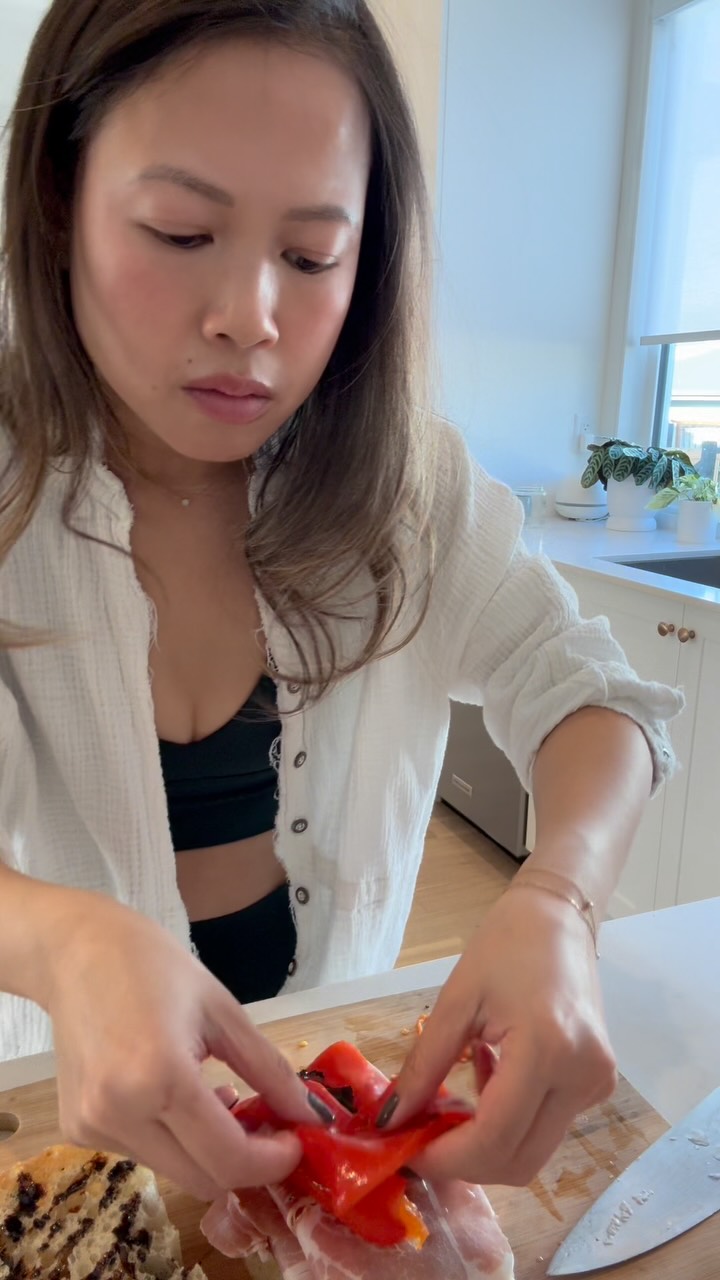 Instagram post by @heybellafoodie for Rubbermaid. Caption reads: she’s toxic but I love her.

#momlife #focaccia.