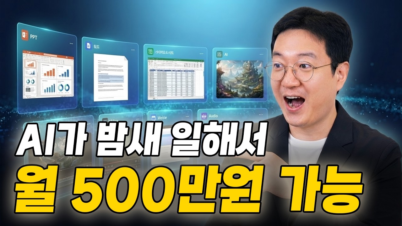 YouTube post by @richfinder for Skywork AI. Caption reads: Skywork로 구독 5개 통합, 연 130만원 절약하는 법.